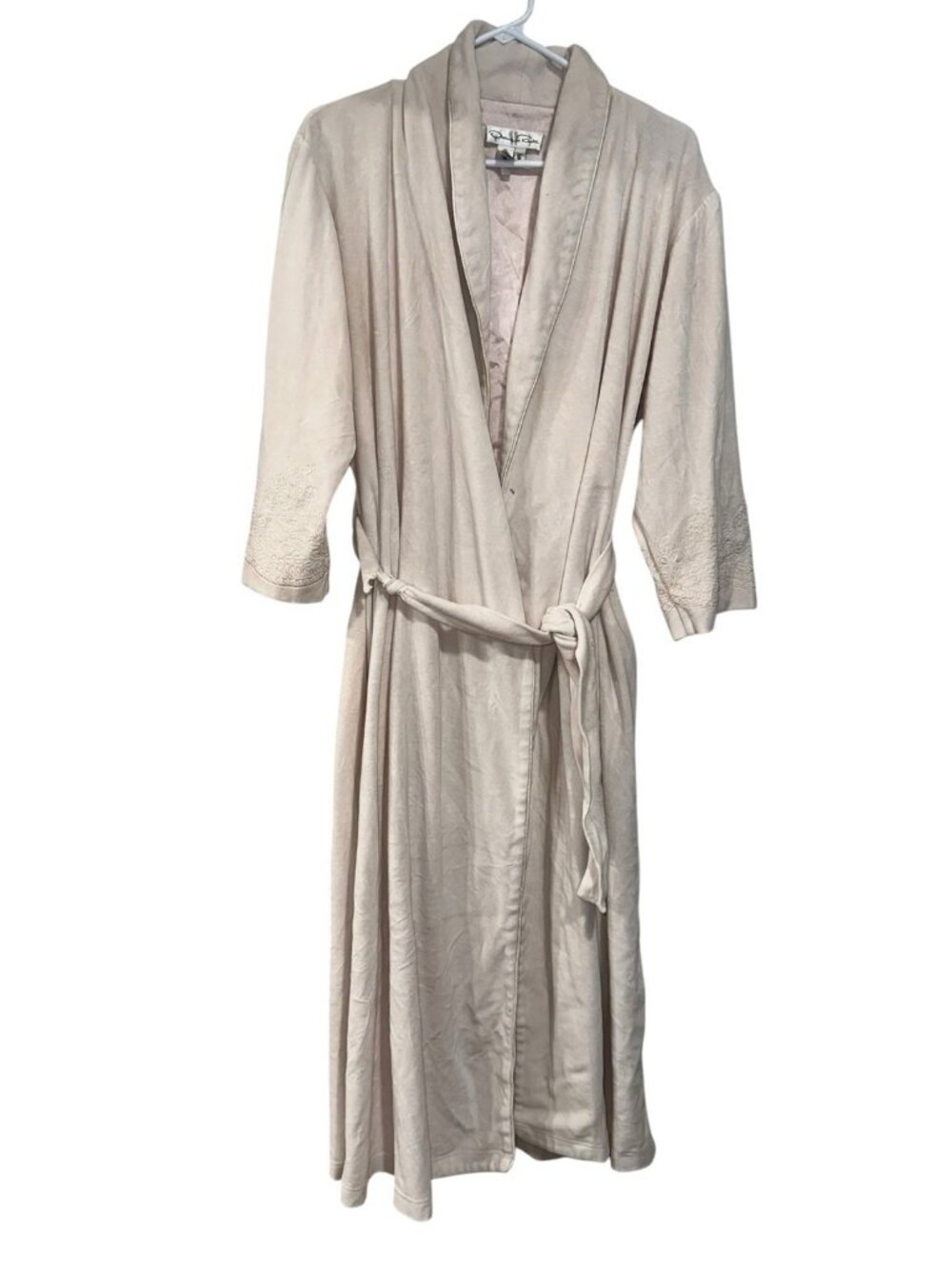 VTG Neiman Marcus Oscar De La Renta Womens Plush Satin Lined Robe Sz M Pink READ